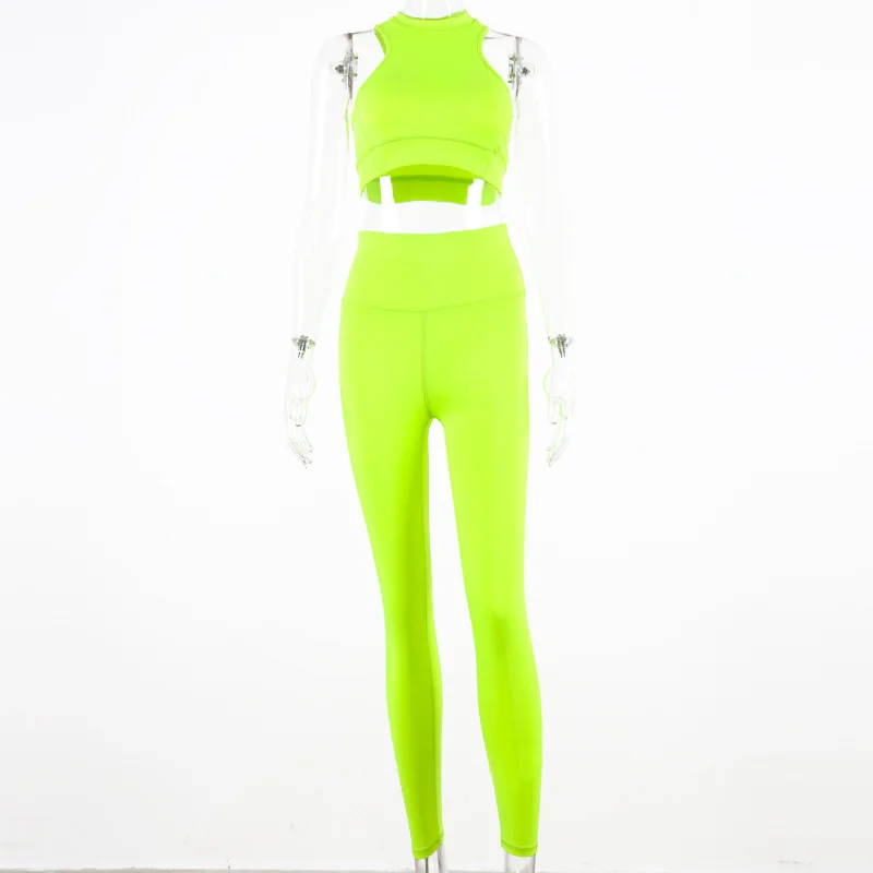 Women Gym Sets Sports Wear for Women Gym Tracksuit yoga sets women gym clothes womens tops active wear womens Yoga Set - Цвет: green