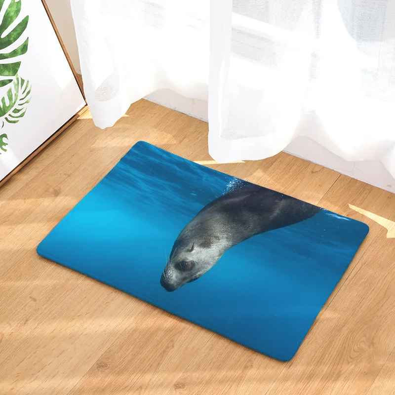 CAMMITEVER милые животные уплотнения дверной коврик с принтом фланелевый