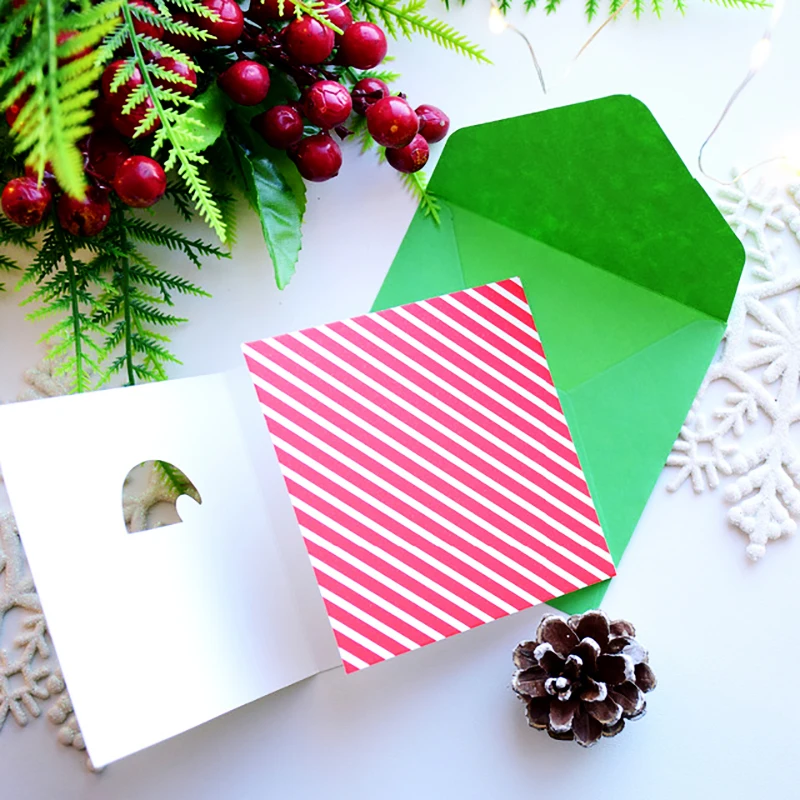 12 шт. милые мини поздравительные открытки креативная Рождественская елка