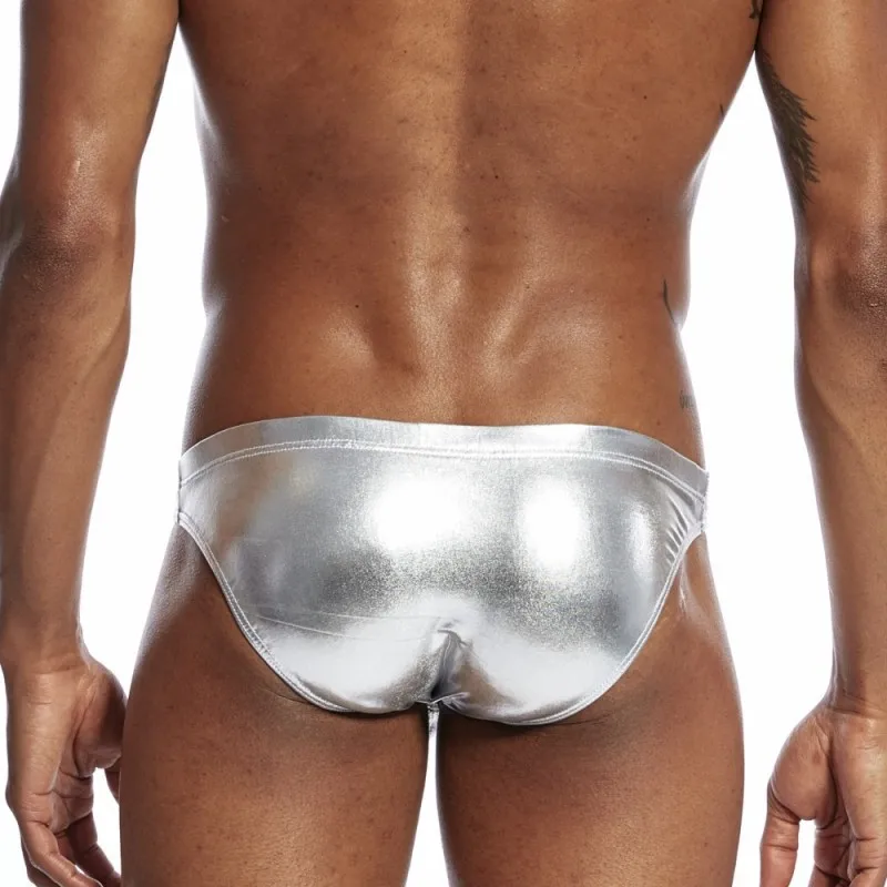 трусы мужские Мужские брифы из искусственной кожи черные слипы танга U формы