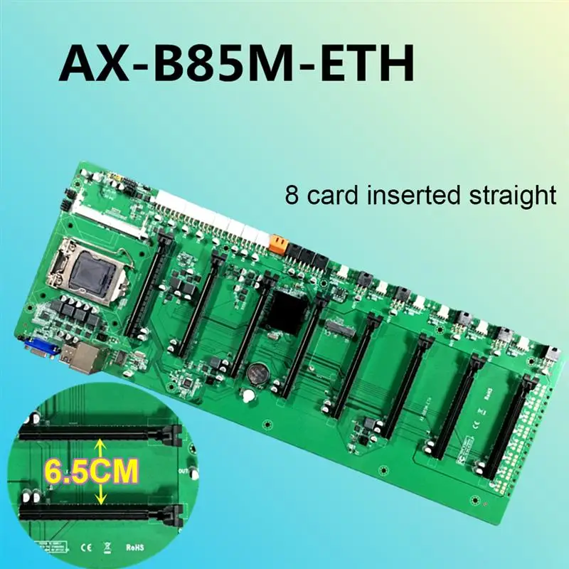 Kaufen B85 In-Linie Computer Motherboard BTC 8 Grafiken Karten Slots DDR3 USB 3,0 SATA 3,0 Bergbau Mainboard Für LGA 1150 CPU ETH