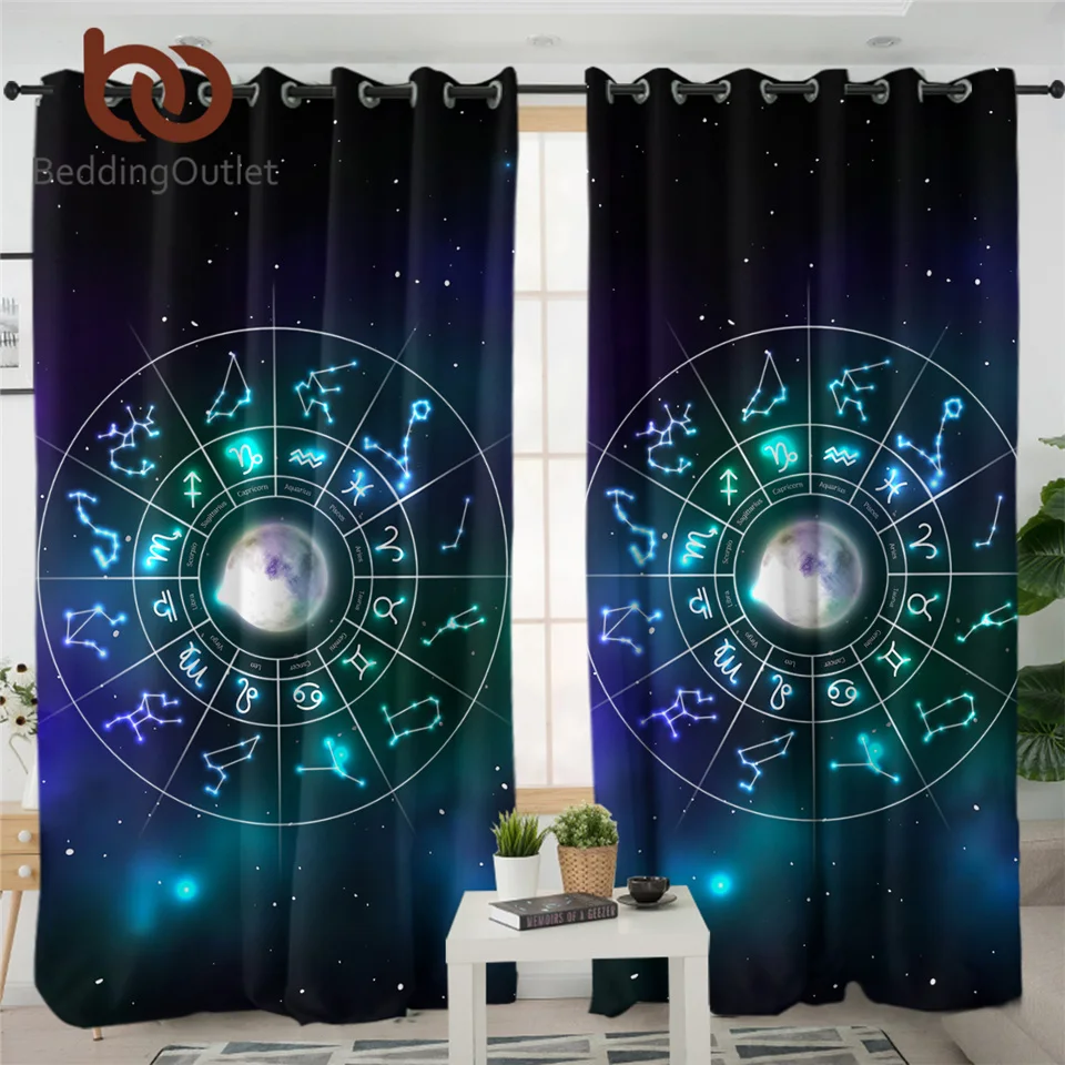 Занавески BeddingOutlet с двенадцатью созвездиями для гостиной галактические звезды