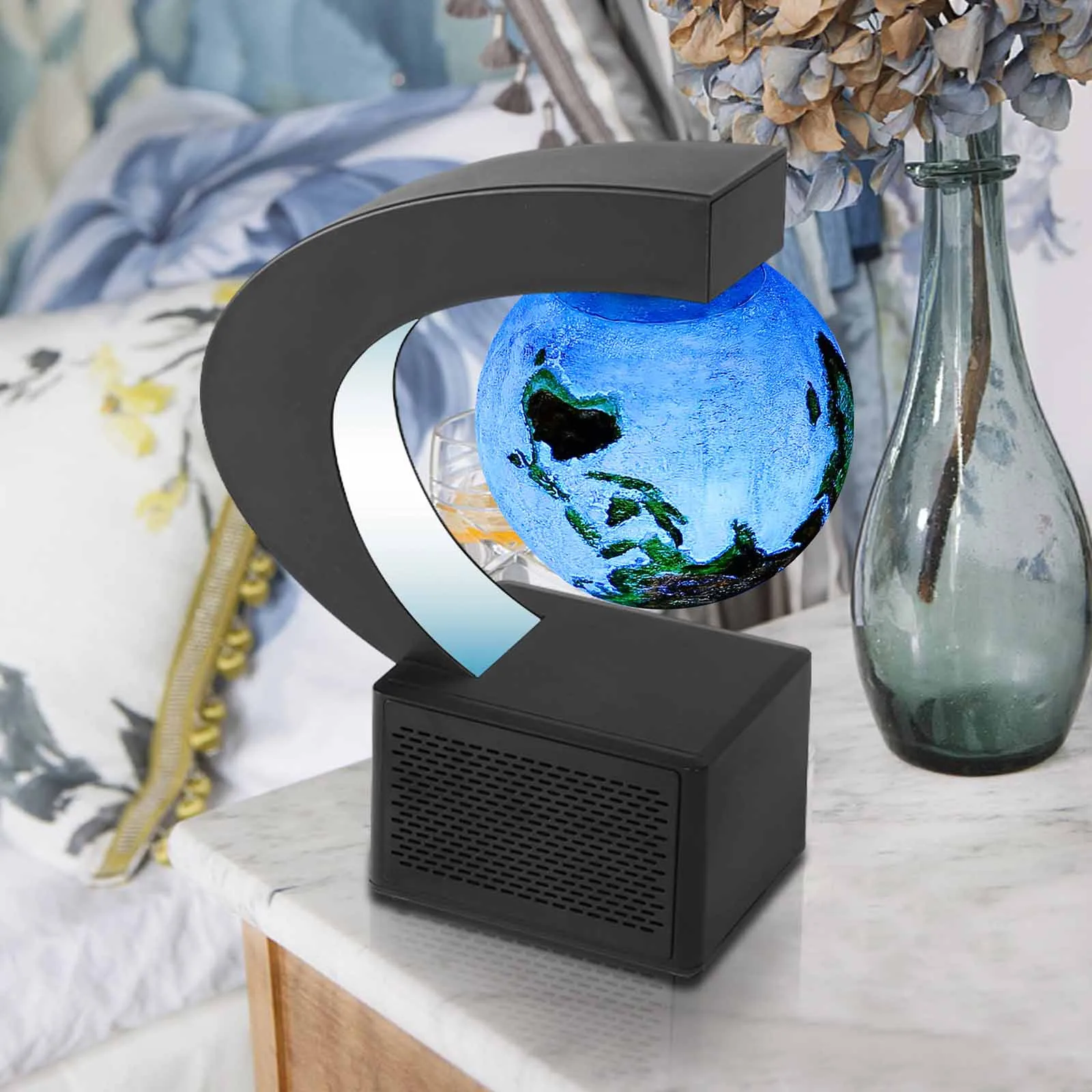 Bluetooth-динамик Магнитный левитационный звук стерео круглая Светодиодная лампа со