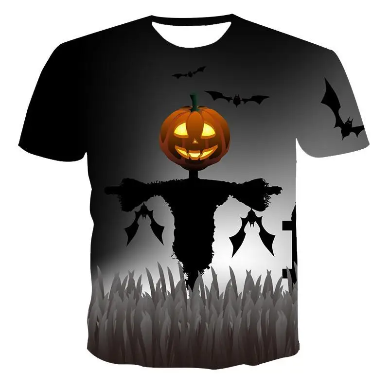 

New T -Shirt Male High -Quality Male T -Shirt Halloween Funny Short -Sleeved 3d Printing Male T -Shirt