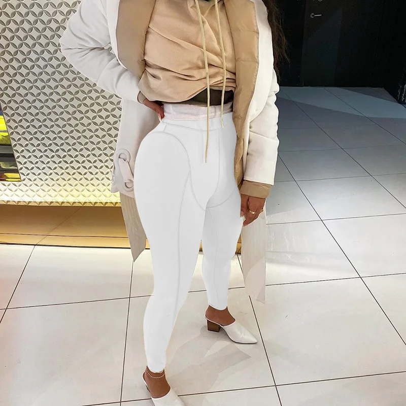 

Women's Casual Leggings Line Type High Waist Hips Pants Autumn and Winter Tights Workout Gym Clothes Sports Trousers Streetwear