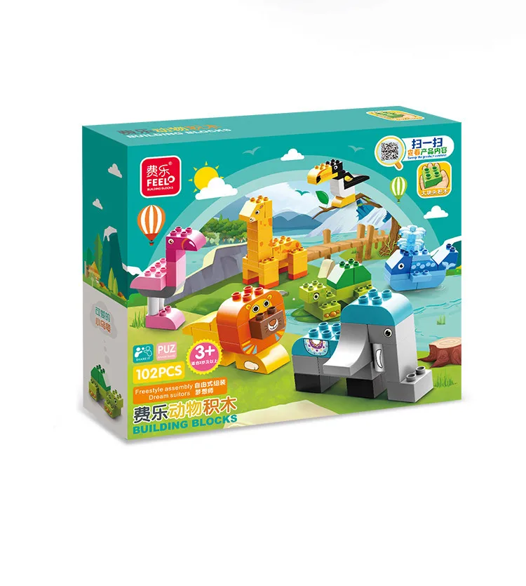 

Children Building Blocks 3D Big Animal Bricks KIDS playmobil duplo juguetes para ninos klocki Toys for boy christmas gift