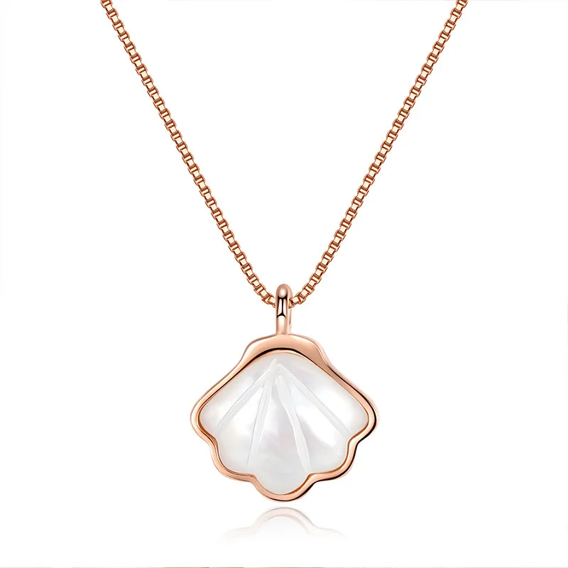 

A Beizi silver necklace female 925 sterling silver clavicle chain light luxury niche design sense for a lifetime shell Fritillar