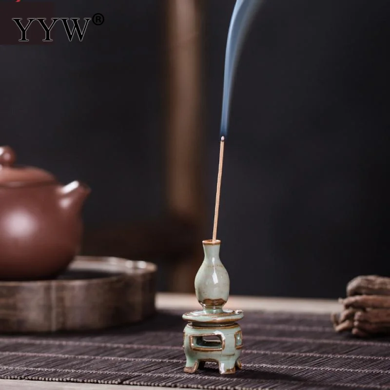 

Creative Handmade Porcelain Stool Porcelain Bottle Separate Type Small Incense Stick Zen Home Portable Incense Burner Incense