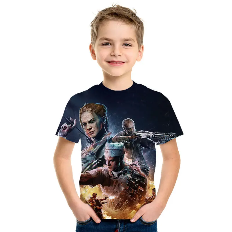 Топы для мужчин и девочек футболка с короткими рукавами Детская 3D принтом