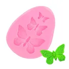 Форма для выпечки из силикона, Бабочка, 3D, для самостоятельного изготовления сахарных изделий, шоколадный нож, форма для мастики, инструмент для украшения торта