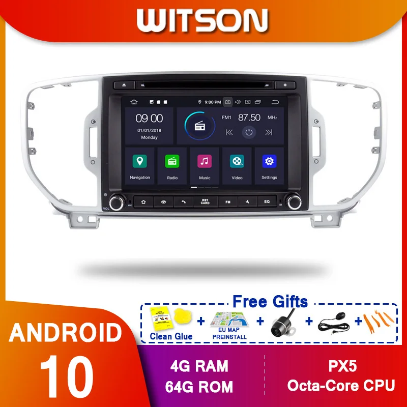 WITSON! Android 10.0 Octa core PX5 CAR DVD player For KIA SPORTAGE 2016 IPS SCREEN 4GB RAM 64GB ROM CAR GPS NAVIGATION