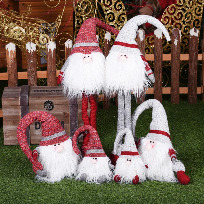 

Christmas Decorations for Home Extendable Standing 38-55cm Snowman Dolls New Year Birthday Gift Plush Toy Xmas Decor Ornaments