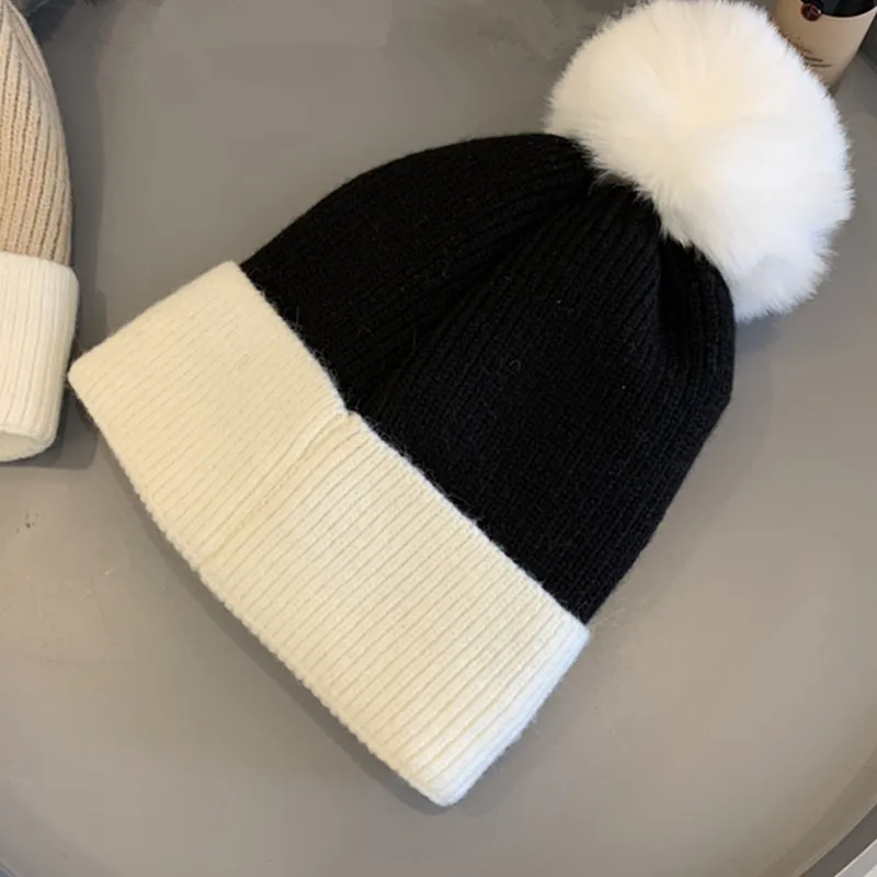 Moment 2020 New  Unisex Women's Autumn And Winter Hats Angora100% Double Layer Warm Hat Wool Hat Warm Knitted Hat