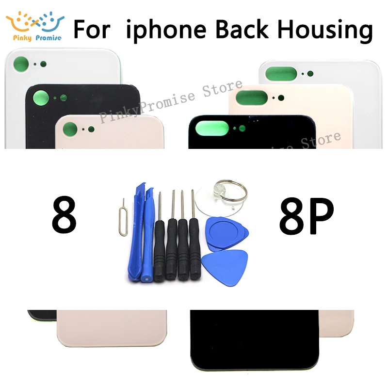 Для Apple iphone 8 iphone 8 Задняя крышка батареи Задняя стеклянная крышка корпуса чехол+ клейкая наклейка ремонт запасная часть для iphone 8 чехол