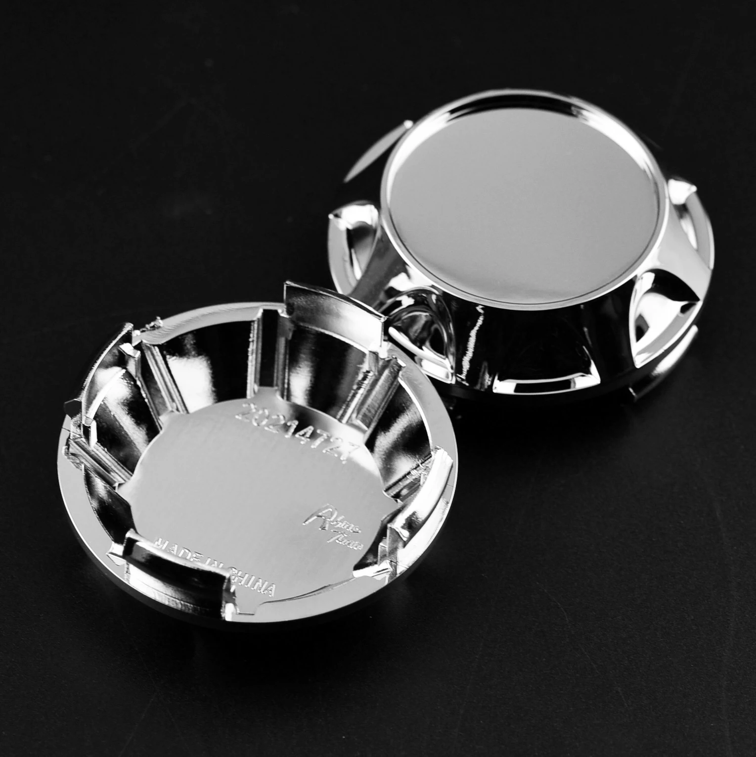 Колпачки для ступицы колеса самодельные Серебристые/черные 4 шт. 66 мм 62 подходят