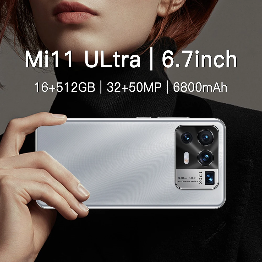 Xiaomi-tel&eacute;fono inteligente Mi 11 Ultra, versi&oacute;n Global, Pantalla Completa HD de 6,7 pulgadas, 12GB + 512 GB, 6800mAh, Android, compatible con Google Wifi, 4G/5G-1