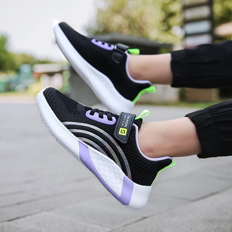 

2021 Children Mesh Casual Shoes Girl Sneakers Fashion Sport Footwear Kids Shoes Girls Light Cute Flat Shoes Women Summer Fall