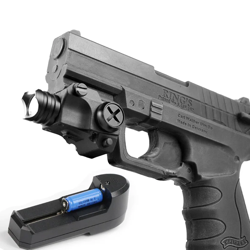 LASERSPEED светодиодный Перезаряжаемые флэш-светильник для Glock 17 19 22 23 25 26 27, 31, 32, 33, 43 ночное 9 мм пистолет страйкбол светильник - Цвет: light and charger