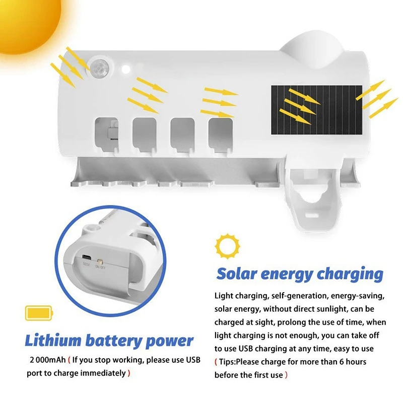 Солнечный УФ светильник стерилизатор для ультрафиолетовой зубной щетки