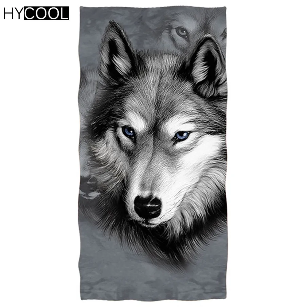 

Fashion Style Men Kids Bath Towels Art Wolf Animal Printing Comfort Face Hair Towels Spa Yoga Blankets Soft Swimming Toallas