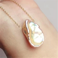 15 18mm multi color freshwater petal baroque pearl pendant necklace diy fashion no repair jewelry holiday women aaa flawless