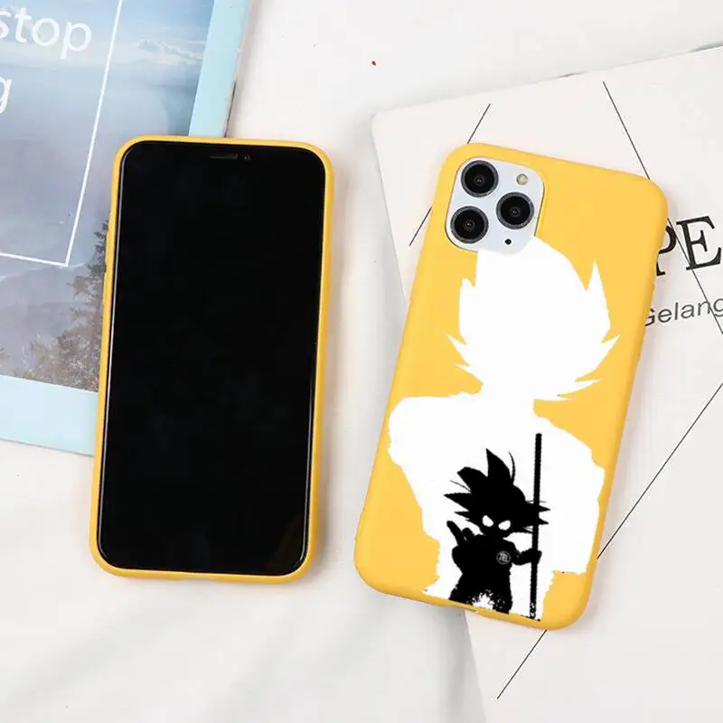 

Cute D-Dragon Ball Super Son Goku DZ For Iphone 6 6s 7 8 Plus XR X XS XSmax 11 12 Pro Mini Max Candy Yellow Silicone Cover