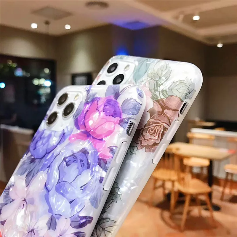 Подходит foriPhone11pro мобильный телефон натуральная основа цветок кластера мягкое
