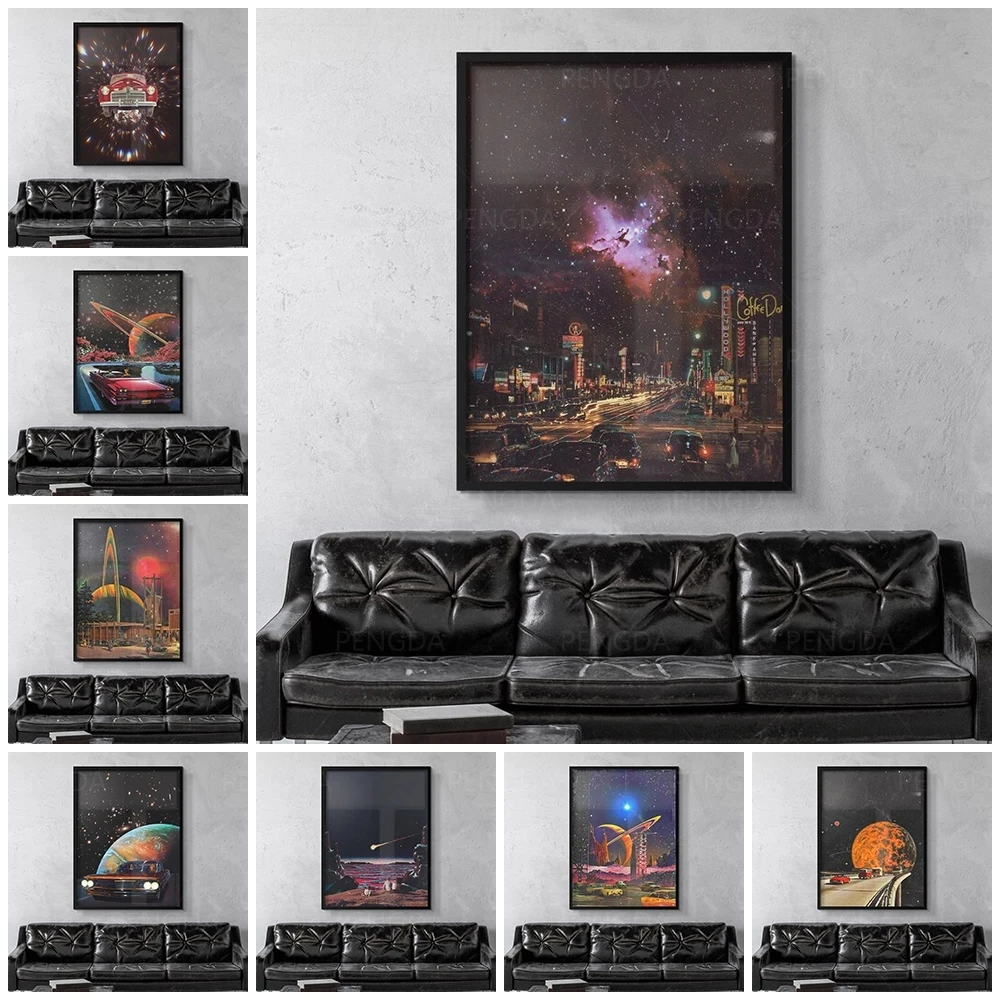 

Печатные рисунки, настенные картины, золотая луна, мечта, синяя звезда, ночь, модульный плакат на холсте, Современный домашний декор, прикров...