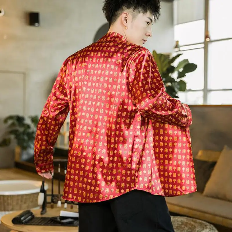 

M-5XL Plus Size Men's Kimono Shirt Cardigan Lightweight Casual Blends Long Sleeves Belt Shirts Japanese Streetwear Men Cklothing