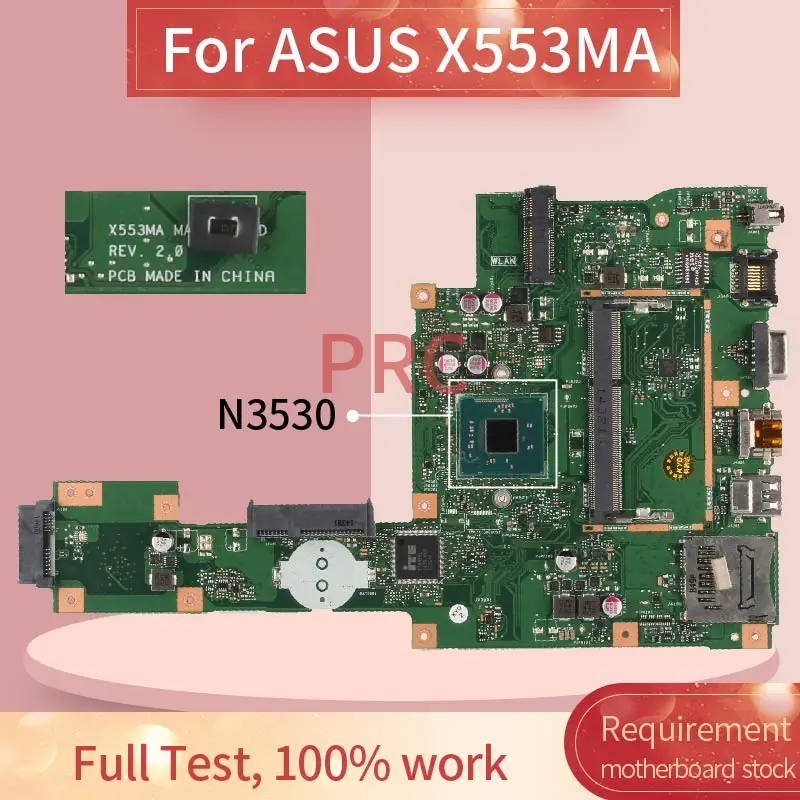 X553MA REV: 2,0 для ASUS X503M F553MA F553M X553MA N3530 материнская плата DDR3 для ноутбука