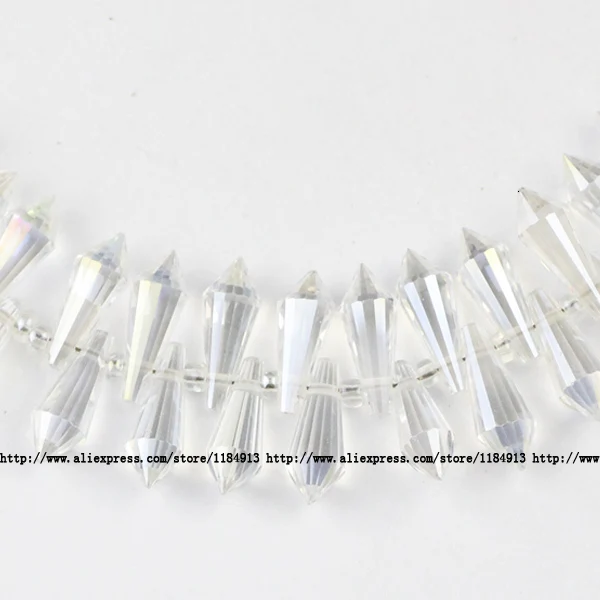JS617 White JHNBY длинные конусные подвески в форме капли Австрийские хрустальные бусины 6*15 мм 50 шт стеклянные бусины для изготовления ювелирных изделий Аксессуары для браслетов - Цвет: JS617 White