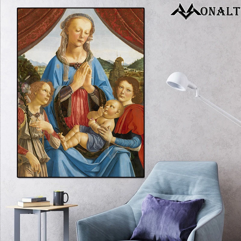 Картина на холсте классическая картина маслом Иисус Дева Мария гостиная