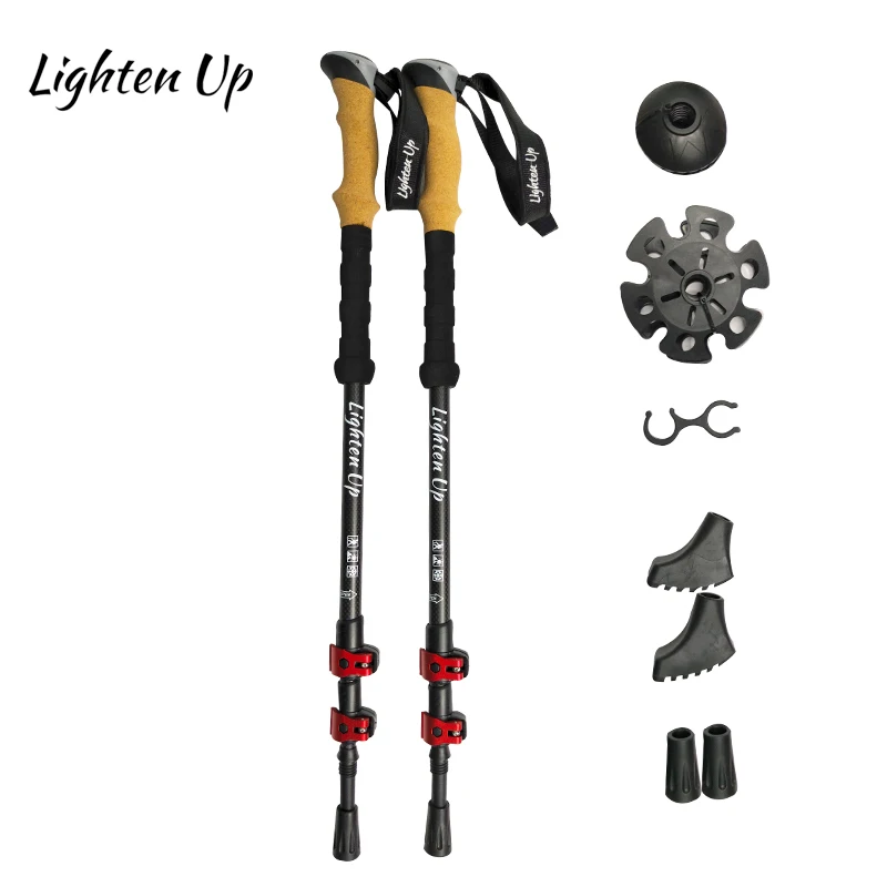 

Carbon Fiber External Quick Lock Trekking Pole Hiking Collapsible Stick Trekking Poles Folding Hiking Stick Collapsible Hiking