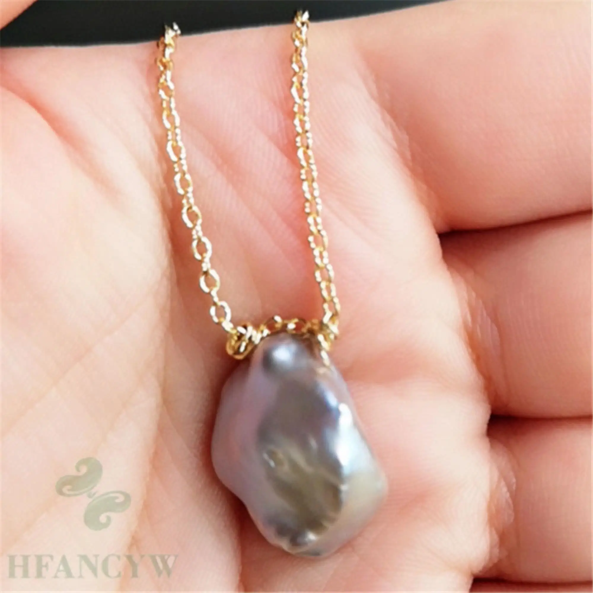 16x19 мм фиолетовое жемчужное ожерелье в стиле барокко 18 дюймов Висячие