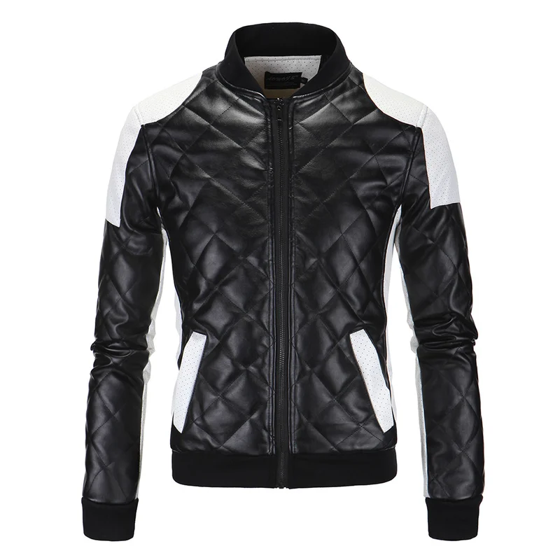 2020 Men's Washed Leather Fashion Diamond Large Size Jacket Men Chaqueta De Cuero Para Hombre | Мужская одежда