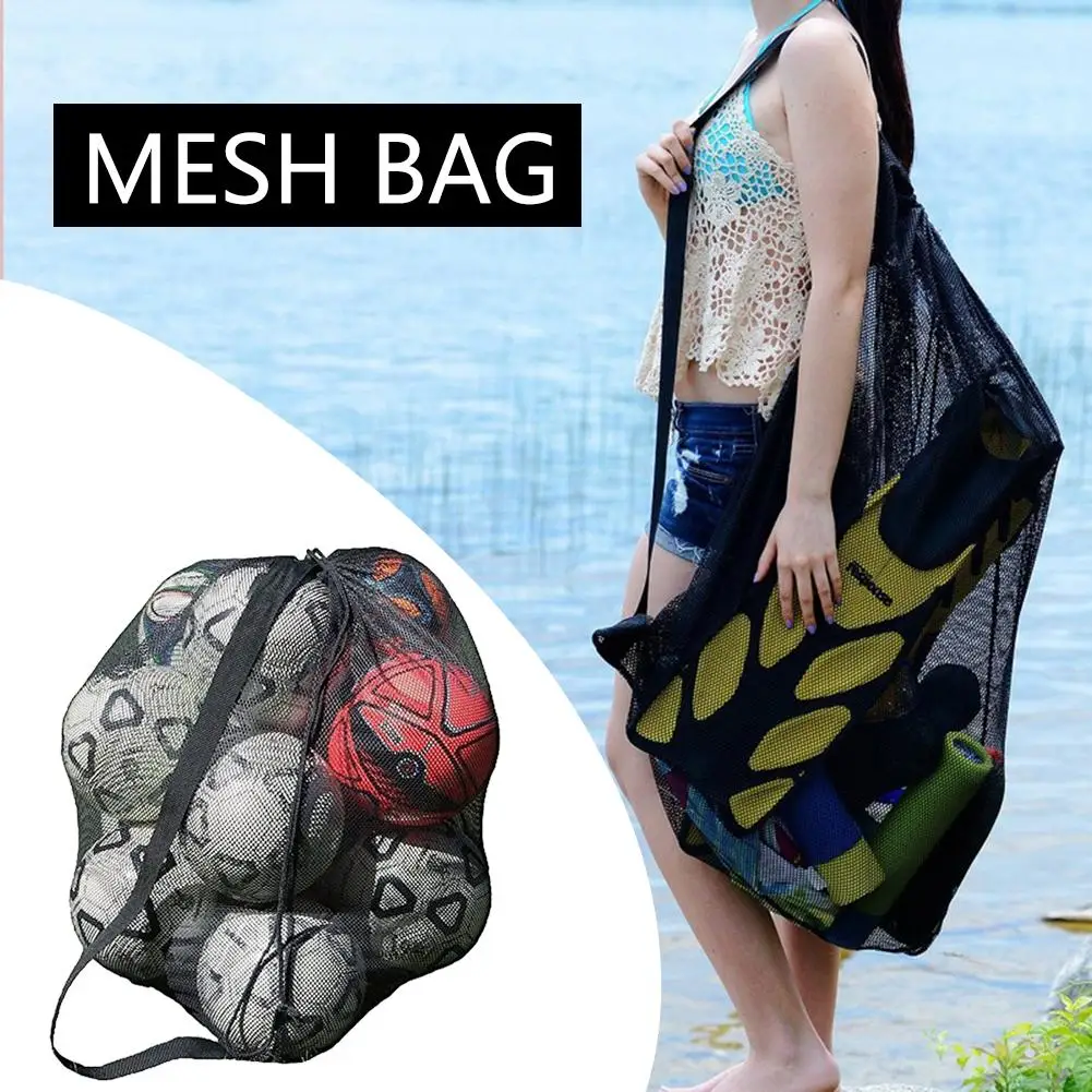 

Soccer Basketball Hoop Mesh Net Balls Carry Net Bag Sports Balls Volleyball Outdoor Oxford Cloth Mesh Drawstring Storage Bag