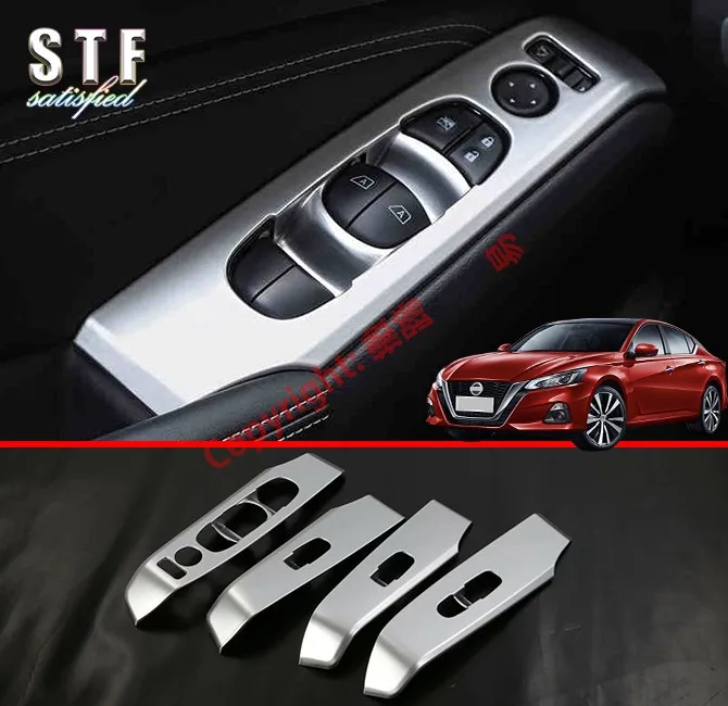 

ABS Pearl Chrome Interior Door Window Armrest Cover Switch Panel Trim Molding Garnish For Nissan Altima MK7 2019 2020