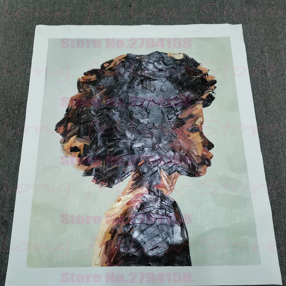 100% ручная роспись ножом картина маслом на холсте Африканская женщина портрет