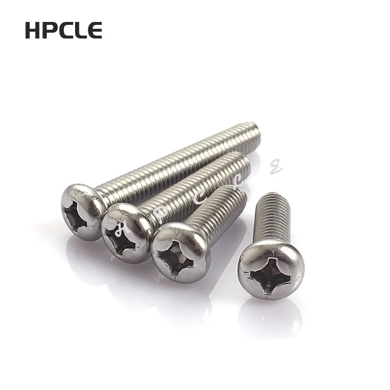 20-100 шт. M1 M1.2 M1.4 M1.6 M2 M2.5 M3 M4 ISO7045 DIN7985 GB818 304 Нержавеющая сталь саморезные винты с полукруглой потайной головкой и крестообразным шлицем Винты