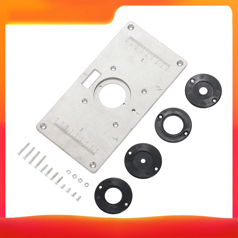 Алюминиевая пластина для фрезерного стола 700C вставная + 4 кольца винты столешниц