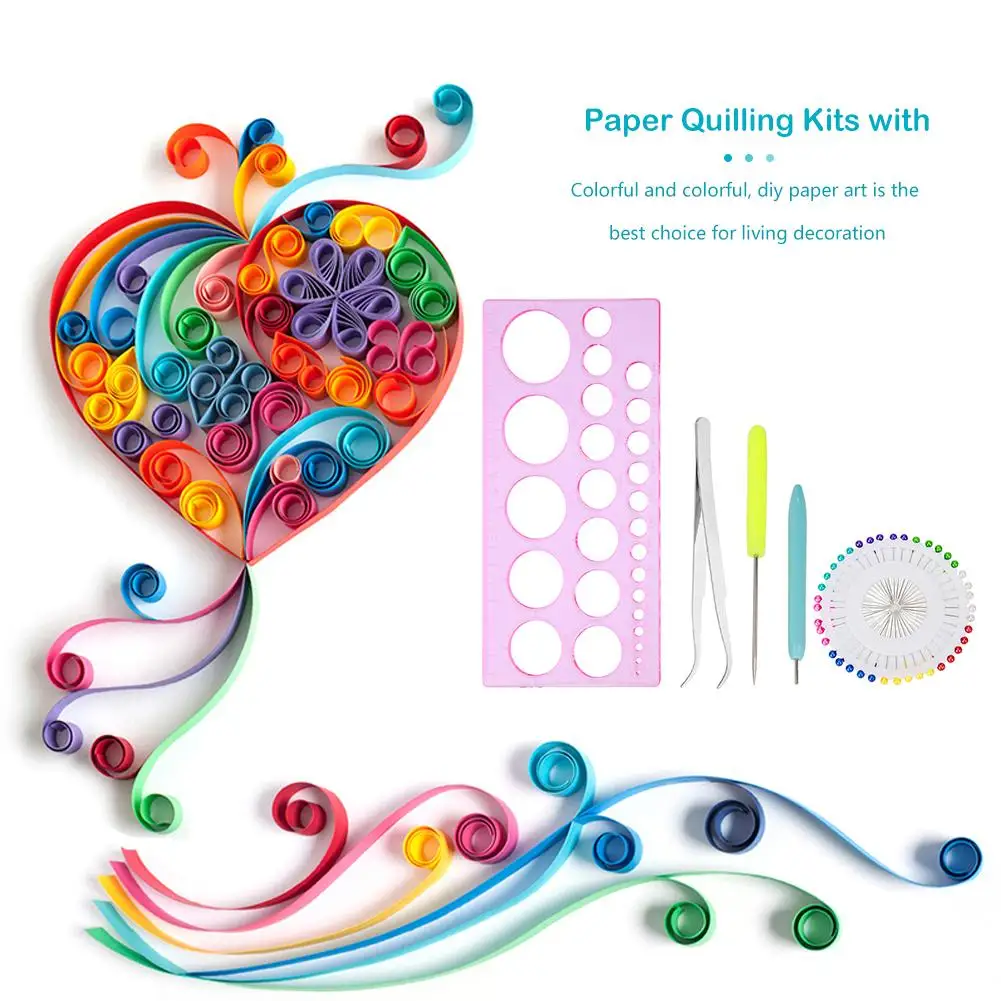 

DIY Paper Quilling Kit Tweezer Quilling Ruler Needles Rolling Pen Tools