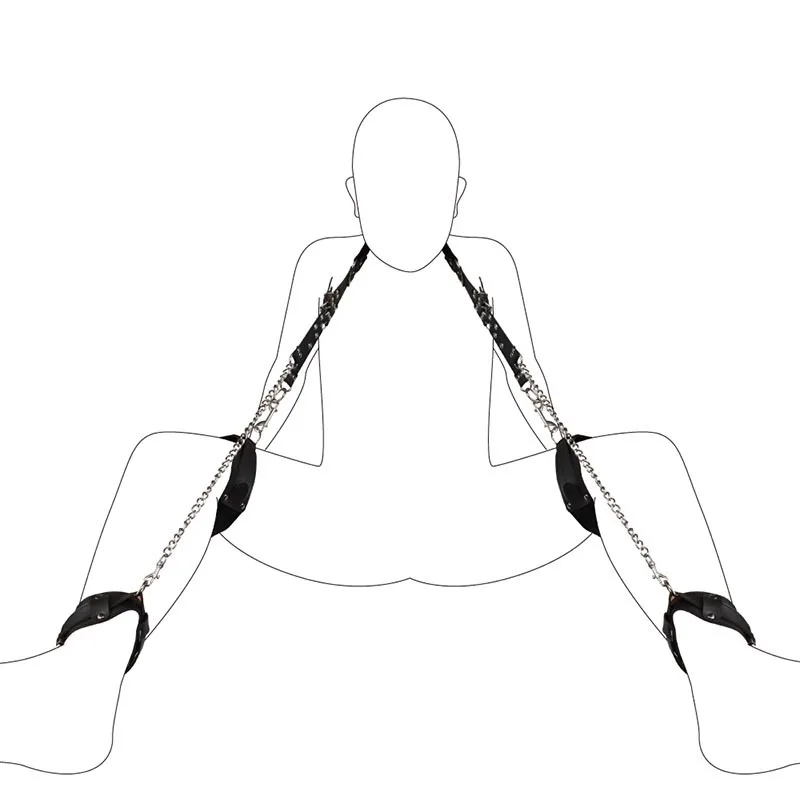 Искусственная кожа BDSM нога открытая лодыжки манжеты ведомого удерживающие