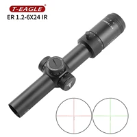t eagle tactical riflescope spotting scope for rifle hunting optical collimator gun sight red green light er 1 2 6 x 24 ir black