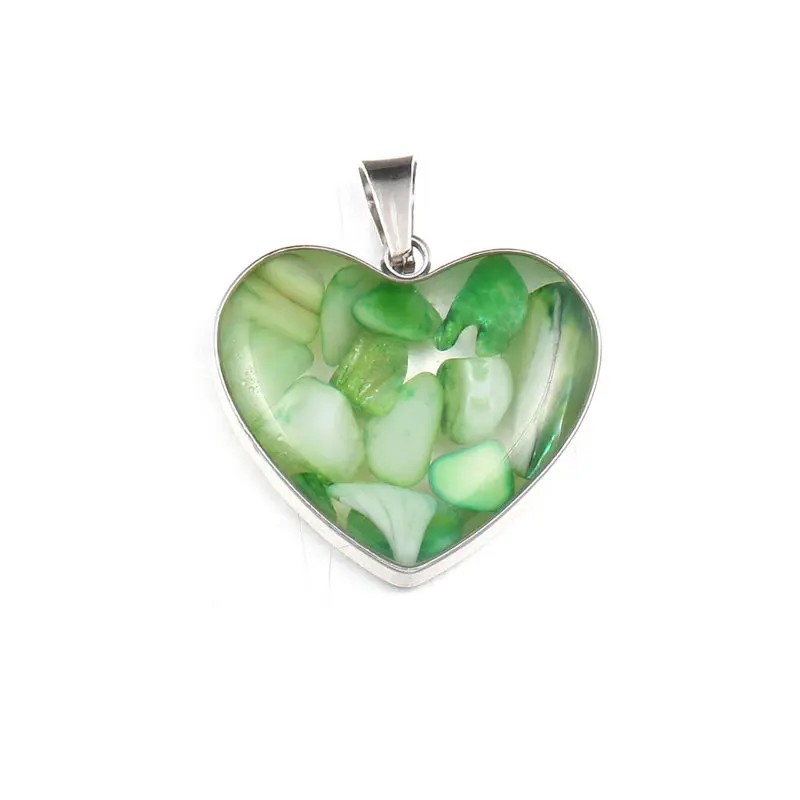 Натуральный Полудрагоценный камень женский кулон на ожерелье в форме сердца