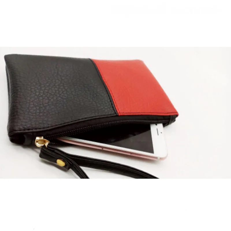 Модные Цветные черно-красные кошельки для мужчин и женщин сумка из искусственной