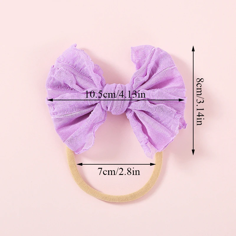 Детская однотонная эластичная резинка с большим бантом Мягкая повязка на голову
