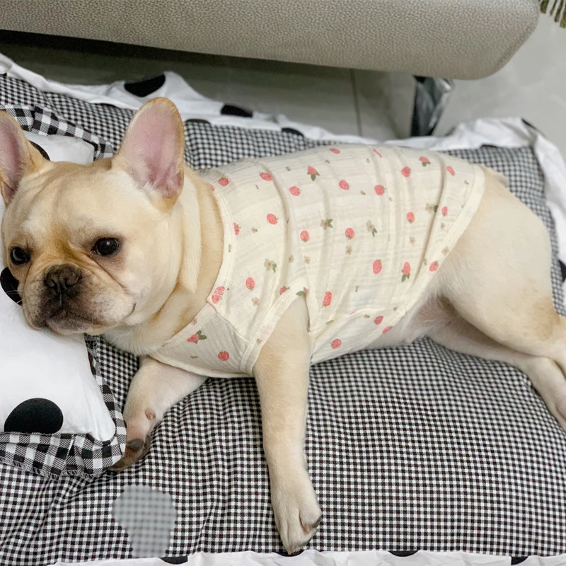 

French Bulldog Clothes Summer Pug Dog Vest Maltese Bichon Poodle Schnauzer Dog Clothing Pet Shirt Coat Cotton Dog Costume Pajama