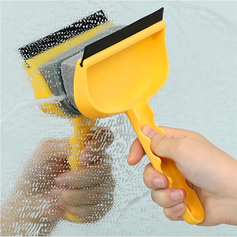 

2 In 1 Double-sided Scrape Wash Purpos Window Cleaning Brush Multifunction Glass Wiper Portable Household Washing Mirror Tools