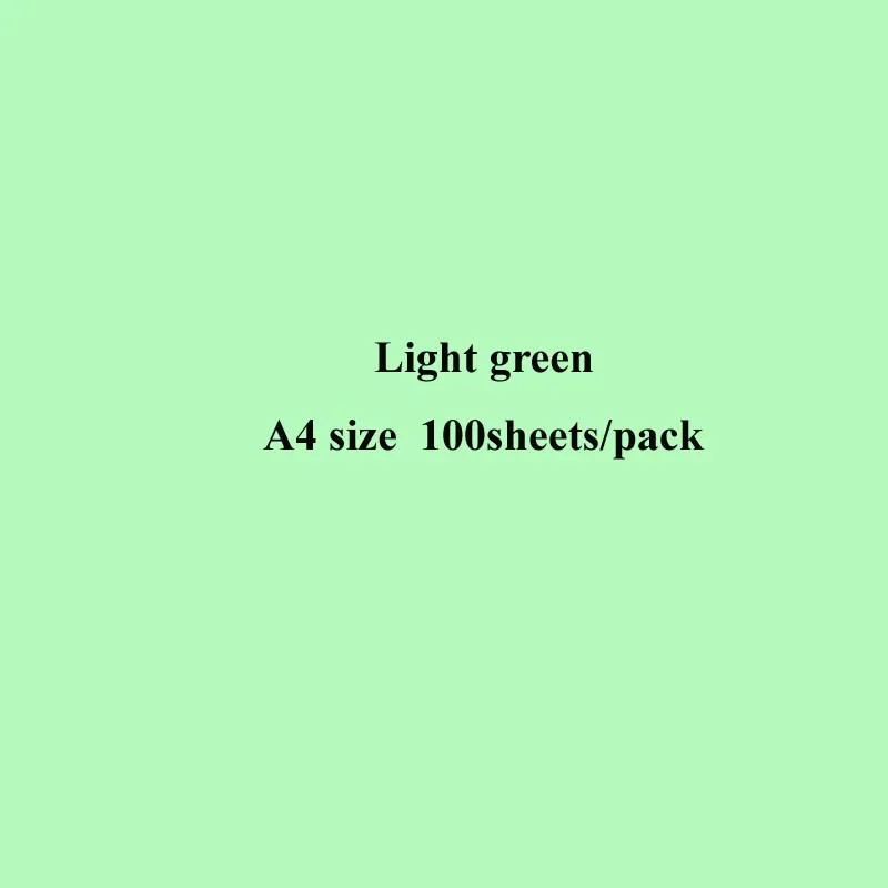 light green А4 цветная копировальная бумага с белой двусторонней цветной ручной работы складной поделок бумага для рукоделия оригами печать файл для документов - Цвет: light green