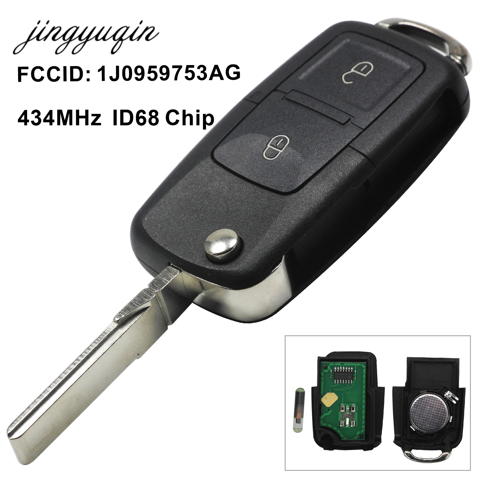 Bilchave 2/3/4 кнопки дистанционного ключа автомобиля 434 МГц ID48 чип для VW волк Bora Passat POLO GOLF BEETLE T5 1J0 959 753 AG